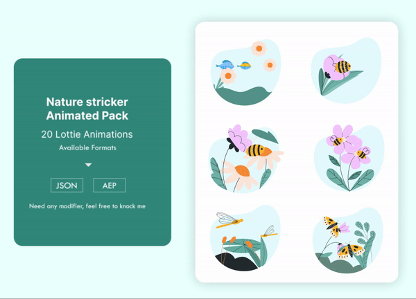 Butterfly & Nature Animated Illustration Pack